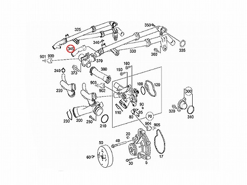 純正 ウォーターホース メルセデスベンツ [2710181382]メルセデス