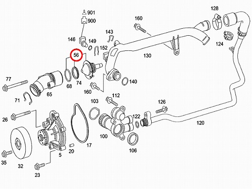 サーモスタット メルセデスベンツ R171 SLK200コンプレッサー W203