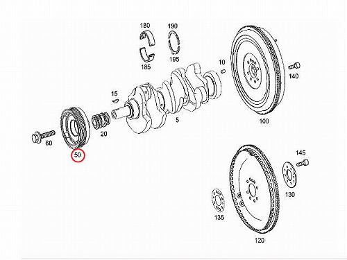 クランクプーリー クランクシャフトプーリー メルセデスベンツ CLK