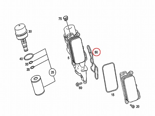 オイルフィルターケース用ガスケット メルセデスベンツ R171 R230 W164