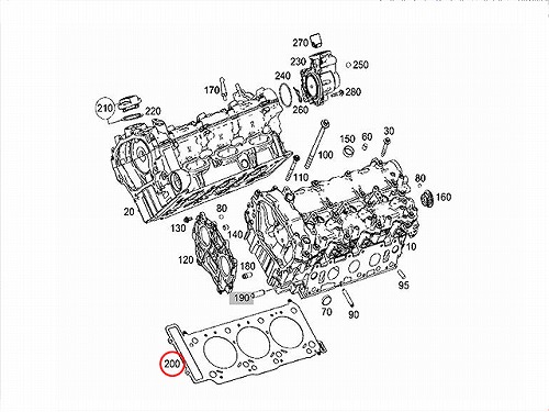 シリンダーヘッドガスケット 左側 メルセデスベンツ [2760160300