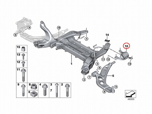 ロアアームブッシュ(コントロールアームブッシュ) フロント 右側 BMW