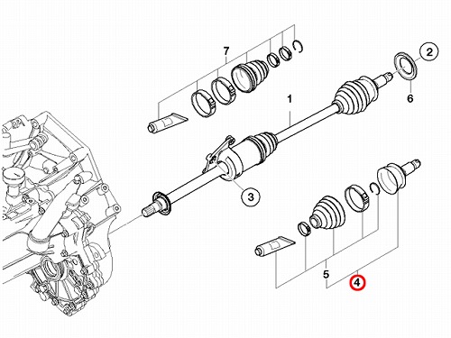 ドライブシャフトブーツキット フロント アウター MINI(ミニ) R50 R52