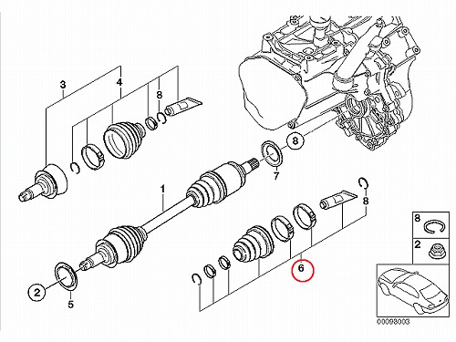 ドライブシャフトブーツキット フロント インナー MINI(ミニ) R52 R53