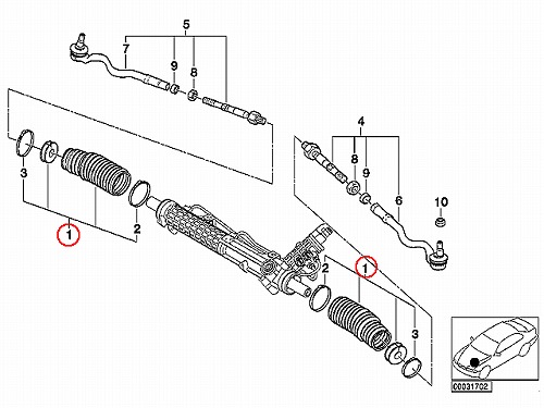 ステアリング ラックブーツ BMW E46 316i 316ti 318i 318ti 320i 323i