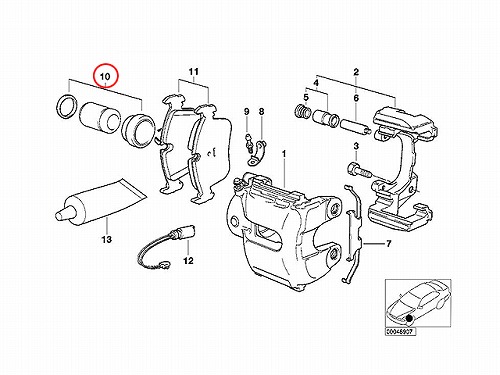 ブレーキキャリパー リペア シールキット フロント BMW [34116750151