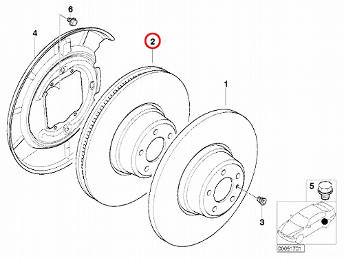 ブレーキローター(ディスクローター) リア BMW 3シリーズ E46 325i