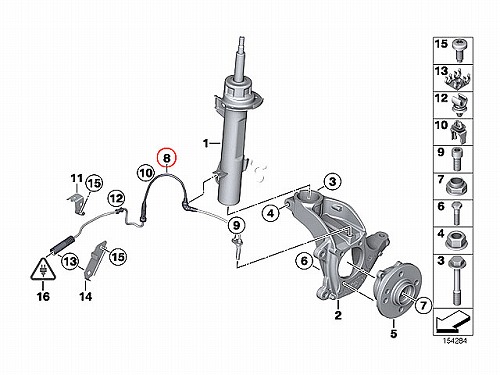 ABSセンサー(スピードセンサー) フロント 左右共通 MINI(ミニ) R55 R56