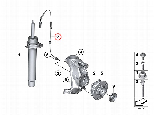 ABSセンサー(スピードセンサー) フロント 左右共通 BMW [34526869320]