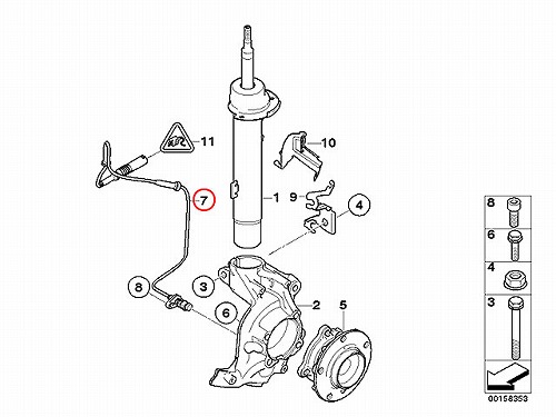 ABSセンサー(スピードセンサー) フロント 左右共通 BMW [34526870075]