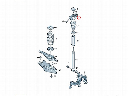 アッパーマウント リア VW(フォルクスワーゲン) [3C0513353C]VW