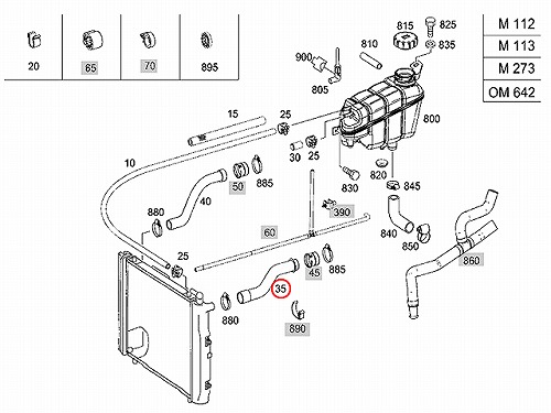 純正 ラジエター アッパーホース メルセデスベンツ [4635010684]