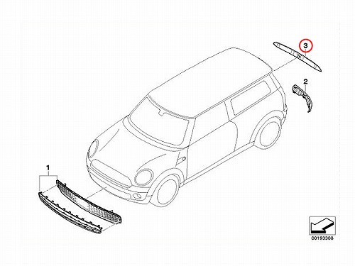 純正 トランクリッドハンドルクローム MINI(ミニ) [51132753603]MINI