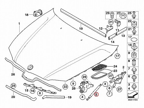 ボンネットダンパー(エンジンフードダンパー) 左右共通 BMW [51237118370]