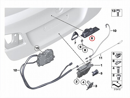 純正 トランクリッドスイッチ BMW [51247368753]BMW F10 F11 F22 F25