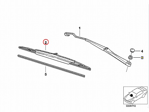 純正 ワイパーブレード 左右セット フロント用 BMW 左ハンドル車 E36