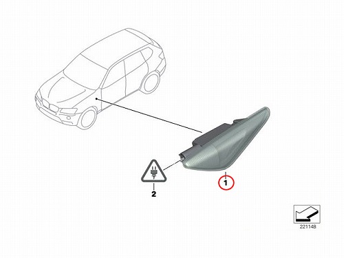 サイドマーカー(ウインカー) 右側 BMW [63137171008]BMW X3(F25) X5