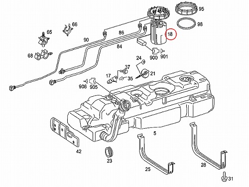 燃料ポンプ(フューエルポンプ) メルセデスベンツ Vクラス W639 3.2 3.5