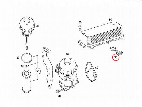オイルクーラー用ガスケット メルセデスベンツ [6421880580]メルセデス