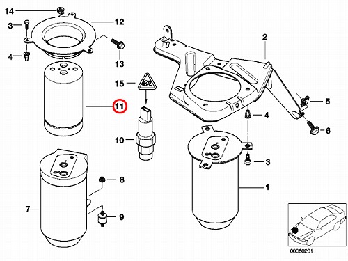 エアコンリキッドタンク(レシーバー) BMW E38 E39 E46 X3(E83) Z4(E85