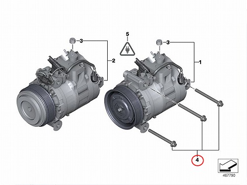 アルミボルトセット(エアコンコンプレッサー) BMW [64550392602]BMW