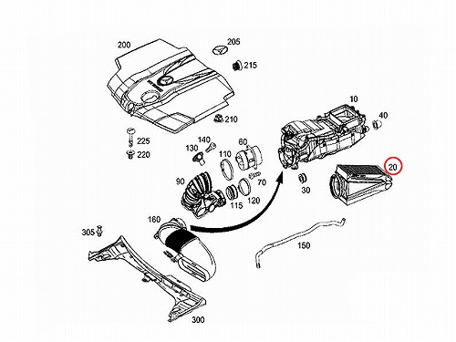 エアフィルター(エアクリーナー) メルセデスベンツ [6510940404