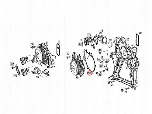 ウォーターポンプガスケット メルセデスベンツ [6512010380]メルセデス