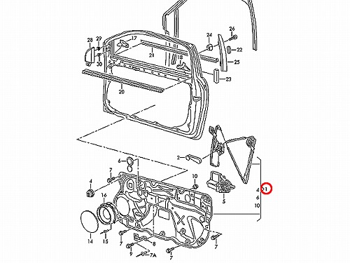 パワーウインドウレギュレーター フロント 左側 VW(フォルクスワーゲン