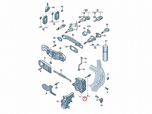 純正 ドアロック アクチュエーター フロント 右側 VW(フォルクスワーゲ