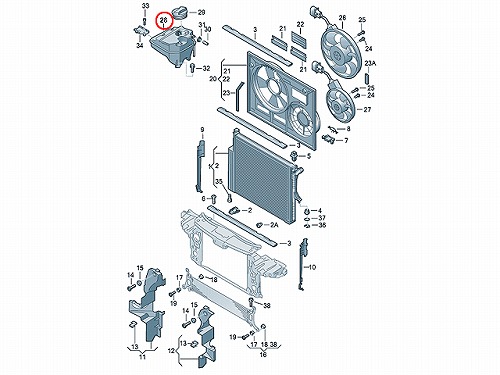 ラジエターリザーバーサブタンク(サブタンク) AUDI(アウディ) [7L0121407F]