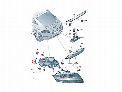 純正 テールライトバルブホルダー 左側 AUDI(アウディ) [8J0945257A