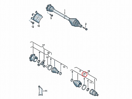 ドライブシャフトブーツキット フロント アウター AUDI(アウディ) A4(8E 8K) A5(8F 8T) Q5(8R)