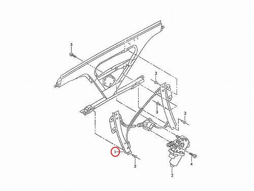 パワーウインドウレギュレーター フロント 右側 AUDI(アウディ