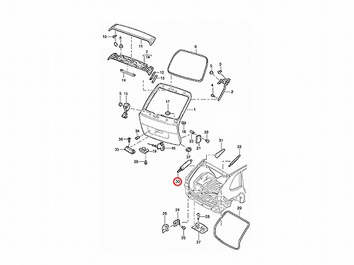 リアゲートダンパー(テールゲートショック) Porsche(ポルシェ