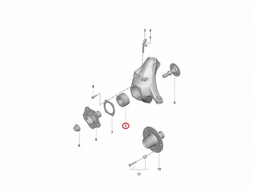 ホイール ハブベアリング フロント Porsche(ポルシェ) [99905305406