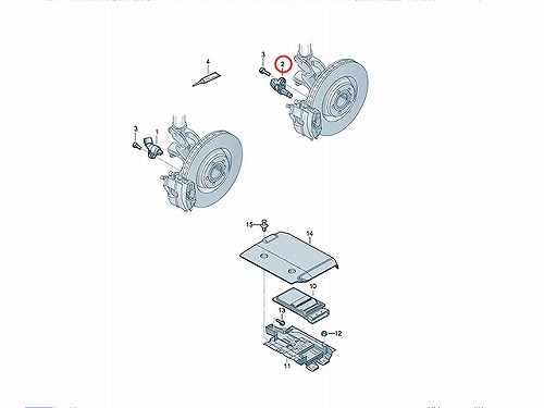 ABSセンサー(スピードセンサー) リア 右側(一部車両にはフロントにも