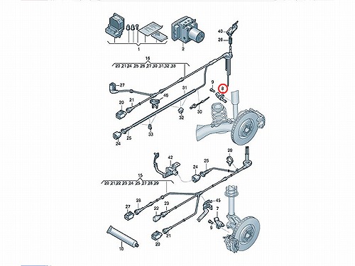 ABSセンサー(スピードセンサー) リア 左側 VW(フォルクスワーゲン