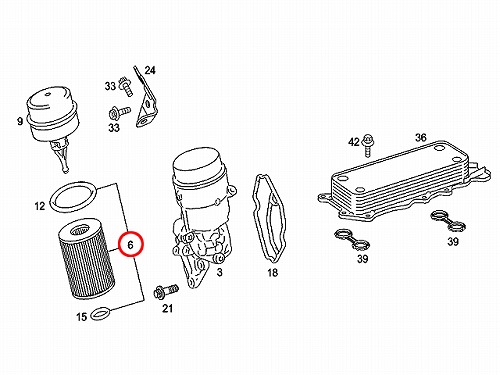 オイルフィルター メルセデスベンツ Eクラス W211 E320_CDI W212 E350ブルーテック Vクラス ビアノ W639 ディーゼル  OM642(ディーゼル)